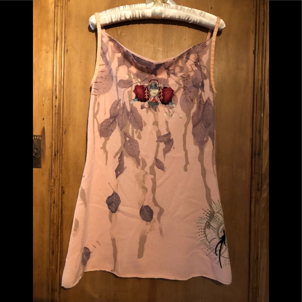 RAW7  100% cashmere embroidered mini dress/tunic.